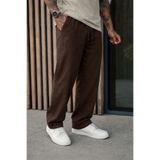 DAMGA JEANS Erkek Premium Jogger Relax Fit K.Kahve Keten Pantolon