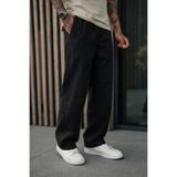 DAMGA JEANS Erkek Premium Jogger Relax Fit Siyah Keten Pantolon