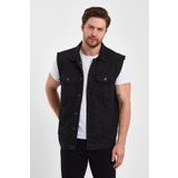 DAMGA JEANS Erkek Rahat Jeanvibe Kalıp Denim Kot Yelek Siyah