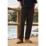 DAMGA JEANS Erkek Relax Fit Yazlık Salaş Kahve Keten Pantolon
