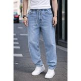 DAMGA JEANS Erkek Trend Pamuklu Mavi Baggy Kot Pantolon