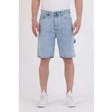 DAMGA JEANS Erkek Yüksek Bel Kargo Cepli Buz Mavi Baggy Kot Şort