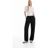 Damga Kadın Günlük Yazlık Trend Bol Siyah Keten Pantolon - XL
