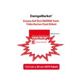 Damga Market Eczane Indirim Yazılı Yıldız Karton Etiketi, Eczane Raf Etiketi 13,5 CMX20 cm (50'li Paket)