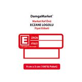 Damga Market Eczane Raf Önü Etiketi, Ürün Etiketi, 9 cm x 5 Cm, Rafa Takılabilir, 100'LÜ Paket