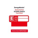 Damga Market Eczane Raf Önü Etiketi, Uyarı Etiketi, 9 cm x 5 Cm, Rafa Takılabilir, 100'LÜ Paket