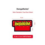 Damga Market Market Raf Önü Indirim Karton Etiketi, 9 cm x 5 Cm, Rafa Takılabilir, 100 Adet