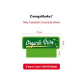 Damga Market Market Raf Önü Organik Ürün Etiketi, Uyarı Etiketi, 9 cm x 5 Cm, Rafa Takılır, 100'LÜ Paket