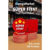 Damga Market Market Raf Önü Süper Uyarı Etiketi – 6,5 × 4 cm – 100’LÜ Paket