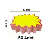 Damga Market Sarı Yıldız Etiketi 50 Adet 13×17 cm Karton Boş Etiketler için Mağaza ve Süpermarket