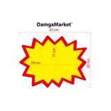 Damga Market Sarı Yıldız Etiketi, Mağaza, Market ve Reyon Etiketi 25X33 cm 230 gr Bristol Karton 50 Adet