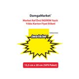 DamgaMarket Market Raf Önü İNDİRİM Yazılı Yıldız Karton Fiyat Etiketi 13,5 cm x 20 cm (50'li Paket)