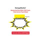 DamgaMarket Market Raf Önü ÖZEL FİYAT Yazılı Yıldız Karton Market Fiyat Etiketi 13,5 cm x 20 cm (50'li Paket)