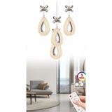 DAMLA 4 LÜ GÜMÜŞ 3 RENK LEDLİ KUMANDALI MODERN SARKIT LED AVİZE DMLKRM4