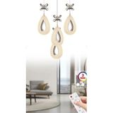 Damla 4 Lü Gümüş 3 Renk Ledli Kumandalı Modern Sarkıt LED Avize