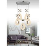 Damla 5Lİ KROM 3 Renk LED ISIKLI SALON MUTFAK OTURMA ODASI ANTRE AVİZE