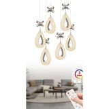 DAMLA 6 LI GÜMÜŞ 3 RENK LEDLİ KUMANDALI MODERN SARKIT LED AVİZE DMLKRM6