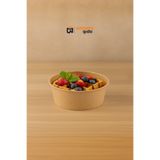 Damla Cup Kraft Karton Salata Kasesi 1100cc Yuvarlak Makarna Yemek Tatlı Saklama Kabı - 25 Adet Kapaksızdır