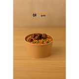 Damla Cup Kraft Karton Salata Kasesi 550 Cc Yuvarlak Makarna Yemek Tatlı Meyve Saklama Kabı - 25 Adet