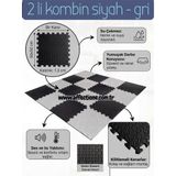Damla Desen Tatami Minderi 50x50 13mm (15 adet fiyatıdır)-(2 eşit renk gönderilecektir) (gri-siyah)