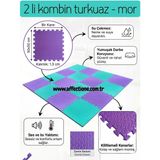 Damla Desen Tatami Minderi 50x50 13mm (15 adet fiyatıdır)-(2 eşit renk gönderilecektir) (mor-su yeşili)