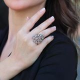 Damla Elmas Montür Modeli Rose Gold Gümüş Yüzük