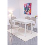 Damla Hilal Mdf Mutfak Masa Sandalye Takımı 60X100CM - Beyaz - 60 x 100 cm