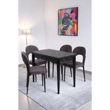 Damla Hilal Mdf Mutfak Masa Sandalye Takımı 60X100CM - Siyah - 60 x 100 cm