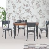 Damla Masa Ve Kapalı Kelebek Sandalye, Antrasit, 125X80