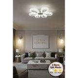Damla Model 6 "lı Gümüş 3 Renk Modu Ledli Modern Tavana Sıfır Salon Mutfak Yatak Odası Led Avize Altın
