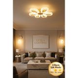 Damla Model 6"lı Gold 3 Renk Modu Ledli Modern Tavana Sıfır Salon Mutfak Çocuk Yatak Odası Led Avize Gold