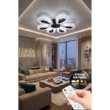 Damla Model 6"lı Siyah Kumandalı 3 Renk Modu Ledli Modern Plafonyer Salon Mutfak Çocuk Yatak Odası LED Avize