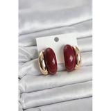 Damla Model Bordo Vintage Gold Renk Kadın Küpe