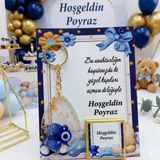 Damla Modeli Epoksi Anahtarlık Ve Çikolata Yenidoğan Bebek Hediyelik(25 Adet)