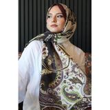 Damla Motif Desen Çikolata Soft Pamuk Şal