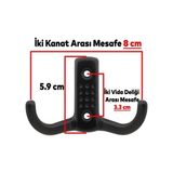 Damla Noktalı Vestiyer Duvar Askısı, Dolap Elbise Askılığı Siyah Noktalı Metal Askı (10 Adet)
