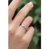 Damla Opal Taşlı Minimal Gümüş Yüzük