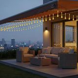 Damla Şeklinde 50 Led Güneş Enerjili Bahçe Balkon Aydınlatma 7 Metre Işık