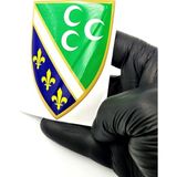 Damla Sticker Boşnak Arma Sancak Logo Sticker - Bosna Sancak Logo Sticker Damla - 9x7 - Yeşil