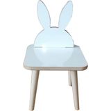 Damla Toys Tavşan Figürlü Ahşap Çocuk Aktivite Oyun Ders Sandalyesi - Beyaz