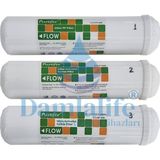 Damlalife 12" Purefer 3 Lü Çubuklu( Quick ) Nsf Li Inline Filtre Seti