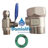 Damlalife Su Arıtma 3/4 Hat Alma Aparatı ve 1/4 Küresel Vana Çamaşır Makinesi Bağlantısı