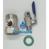 Damlalife Su Arıtma 3/4 Hat Alma Bağlantı Aparatı Ve 1/4 Küresel Vana Çamaşır Makinesi