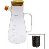 Damlatmaz Cam Yagdanlık Bambu Kapaklı Olceklı 900Ml (2818)