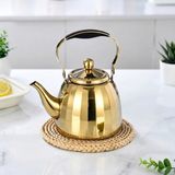 DAMMERUN Gold Süzgeçli Paslanmaz Çelik Çaydanlık ve Bitki Çayı Demliği 1.5 Litre - Kapağa Oturan Kolay Çıkarılabilir Süzgeç