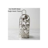 DAMMERUN Metal Gül Motifli Kağıt Havluluk | Dekoratif Tezgah Üstü Kağıt Havlu Tutucu 30 cm