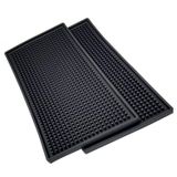 Damsale 2 Paket Bar Servis Matı, Siyah Salon Berber İş İstasyonu Matı, Kaymaz Esnek Kauçuk Çalışma Matı, Bar Servisi için Profesyonel Tezgah Koruma Matı, Lavabo Matı, Güzellik Salonu 30 x 15 cm