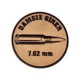 Damsız Girer 7,62 Mm -Yuvarlak Deri Peç - Arma - Leather Patch