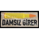 Damsız Girer Nakış Işleme Arma Patch Peç 4,5×10 Cm Kırmızı
