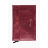 Damy 611CR Bordo Hakiki Deri Unisex Mekanizmalı Kartlık